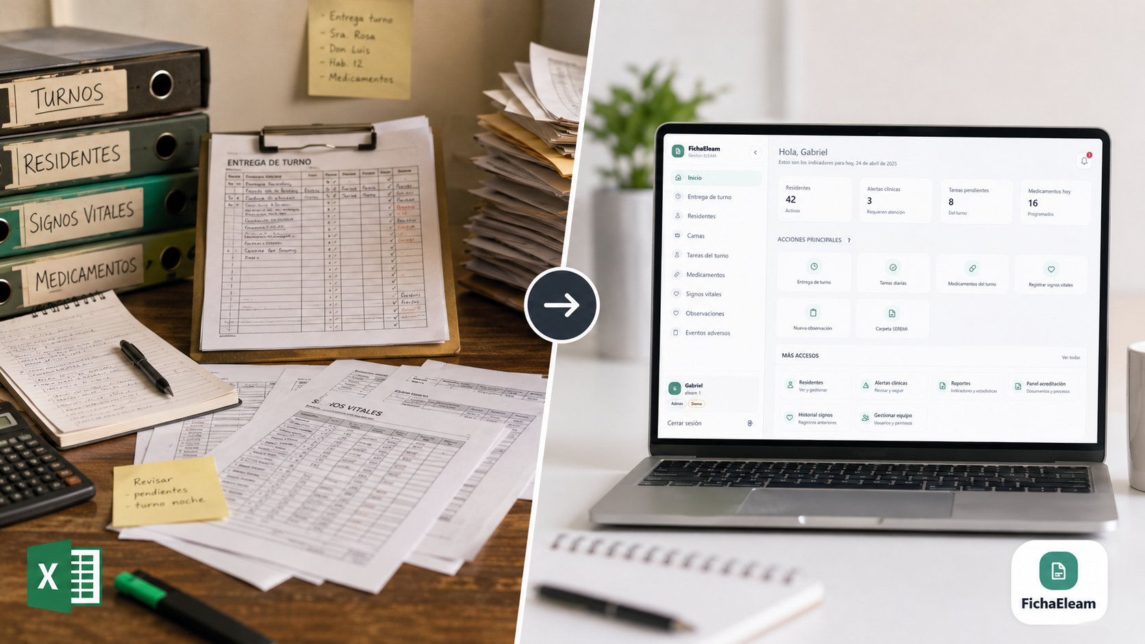 Comparativa de carpetas fisicas y dashboard FichaEleam para SEREMI